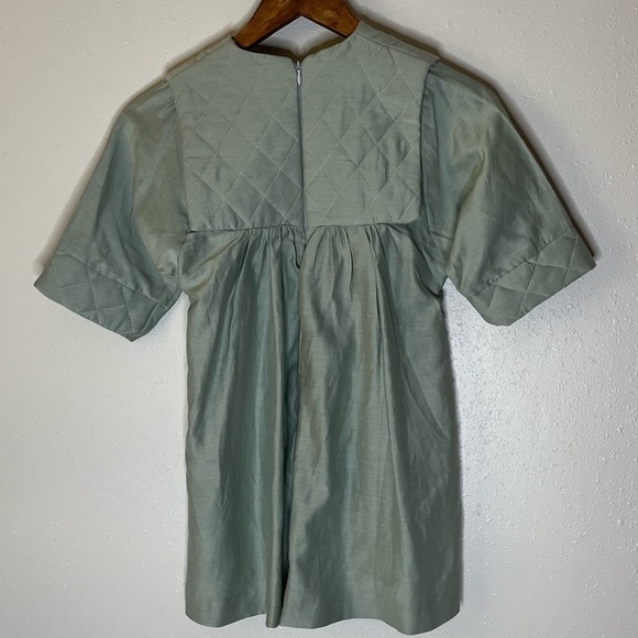 RaspberryPlum Green Cherry Blossom Bird Embroidered Quilted Dress Size 3-4 Years - Picture 8 of 12